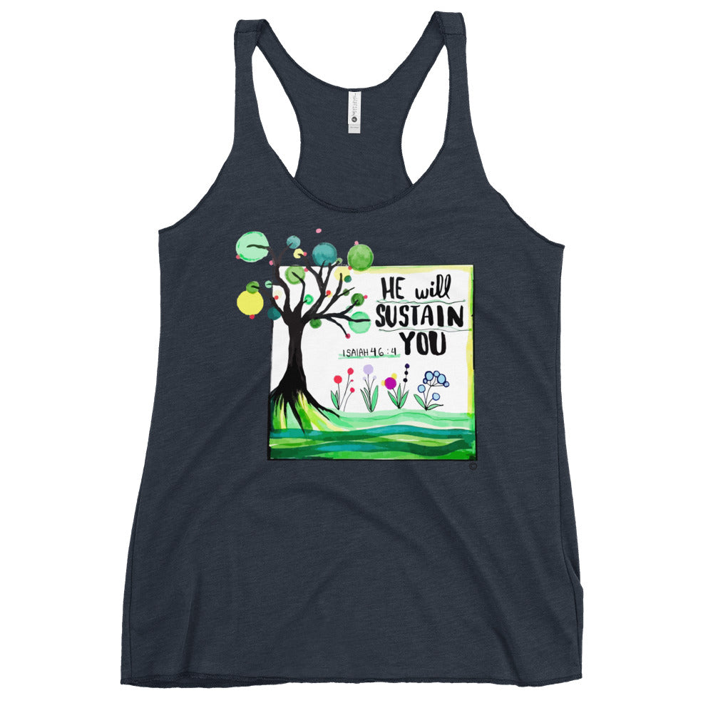 He Will Sustain You Women's Racerback Tank