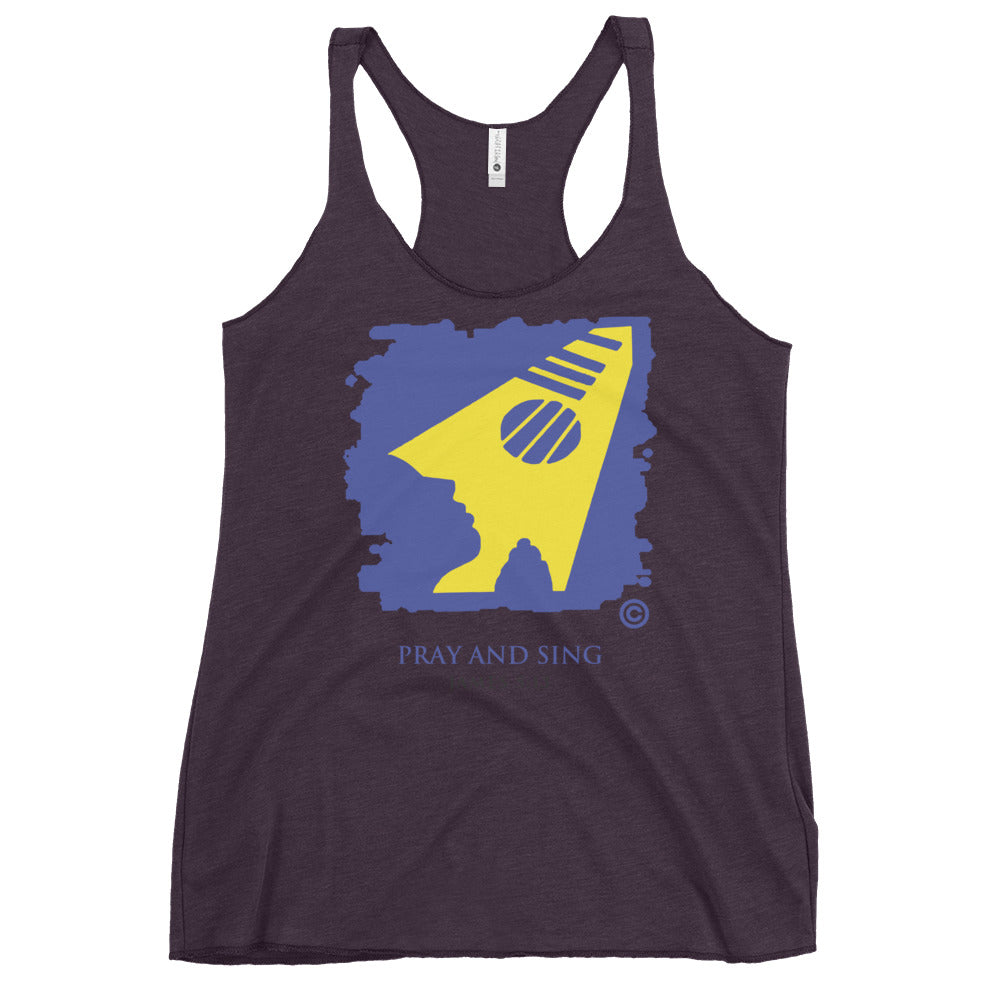 Pray and Sing Dark-Colored Women's Racerback Tank
