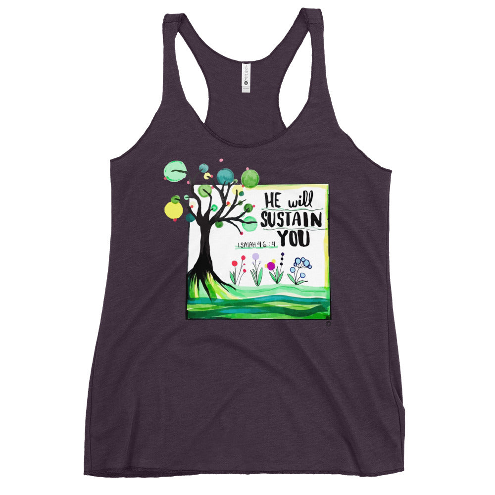 He Will Sustain You Women's Racerback Tank