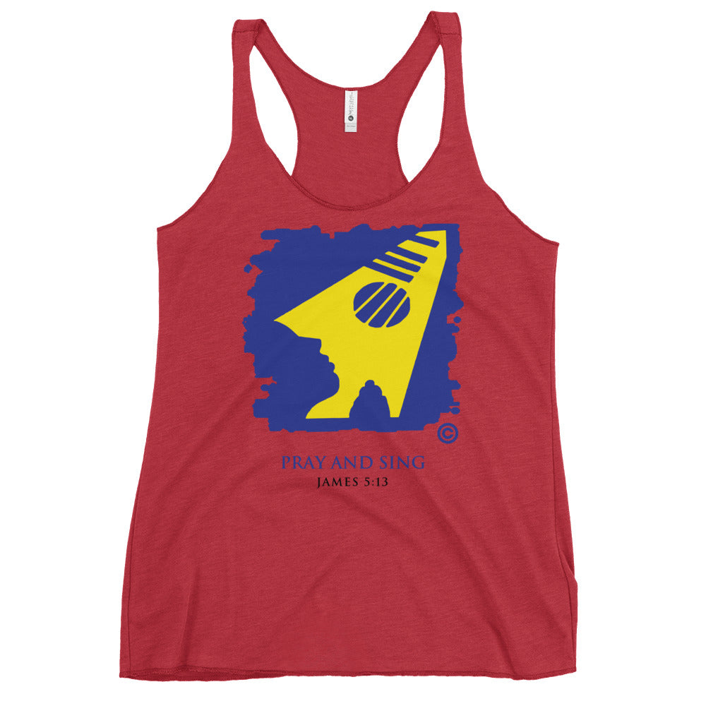 Pray and Sing Dark-Colored Women's Racerback Tank