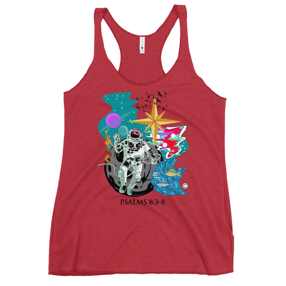 Psalm 8:3-8 Women's Racerback Tank
