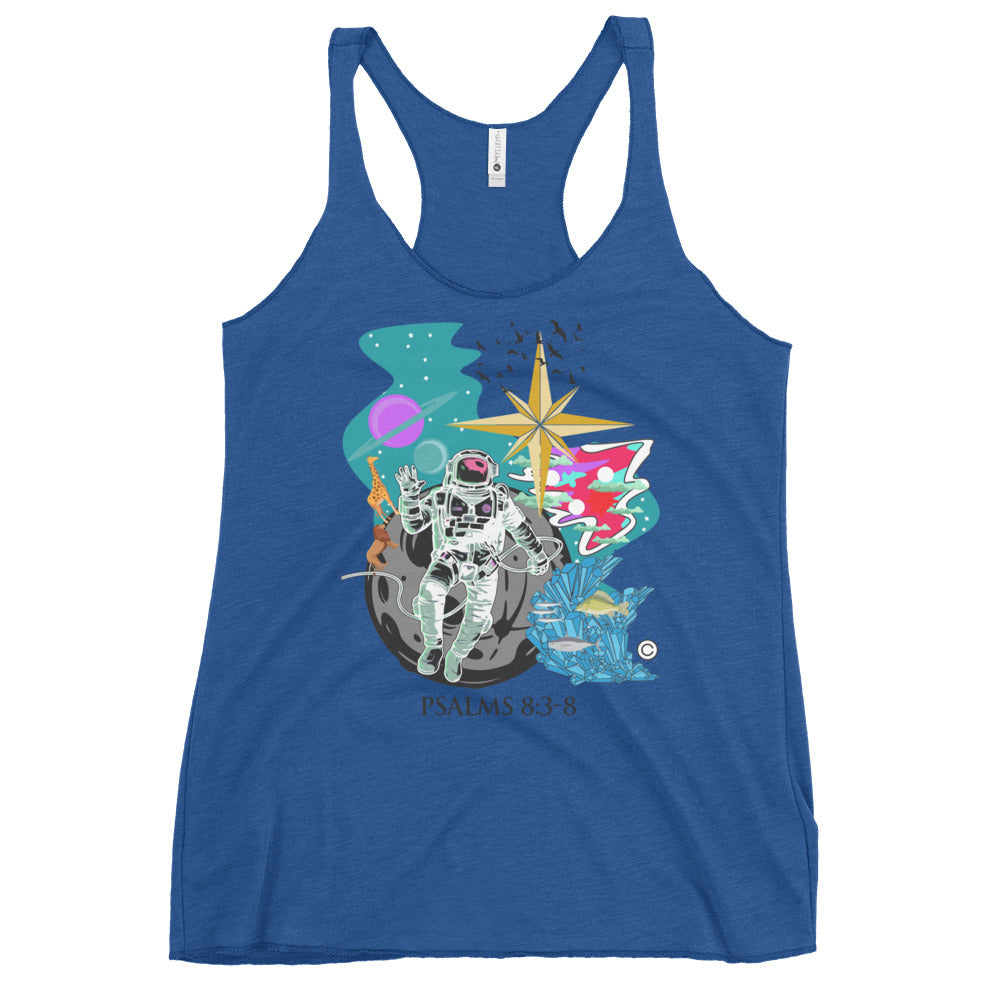 Psalm 8:3-8 Women's Racerback Tank