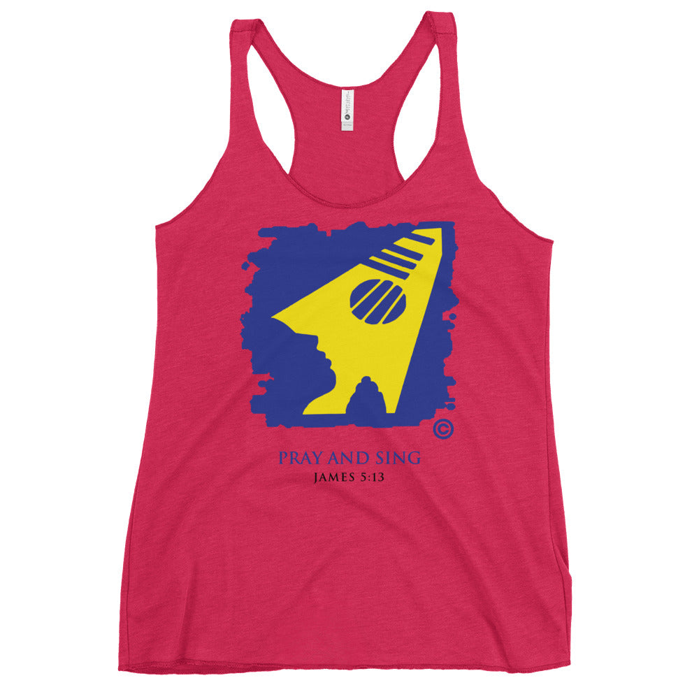 Pray and Sing Dark-Colored Women's Racerback Tank