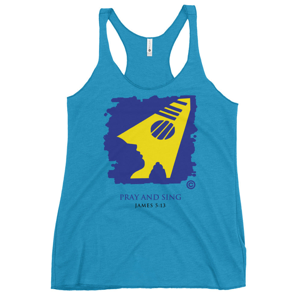 Pray and Sing Dark-Colored Women's Racerback Tank