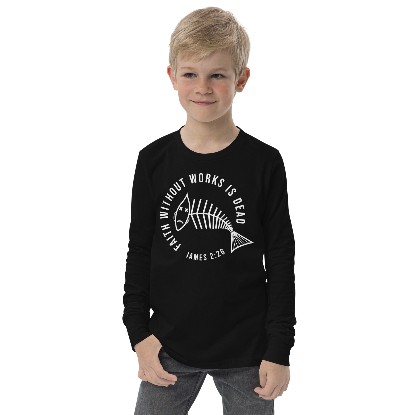 Faith Without Works Youth Long Sleeve Tee