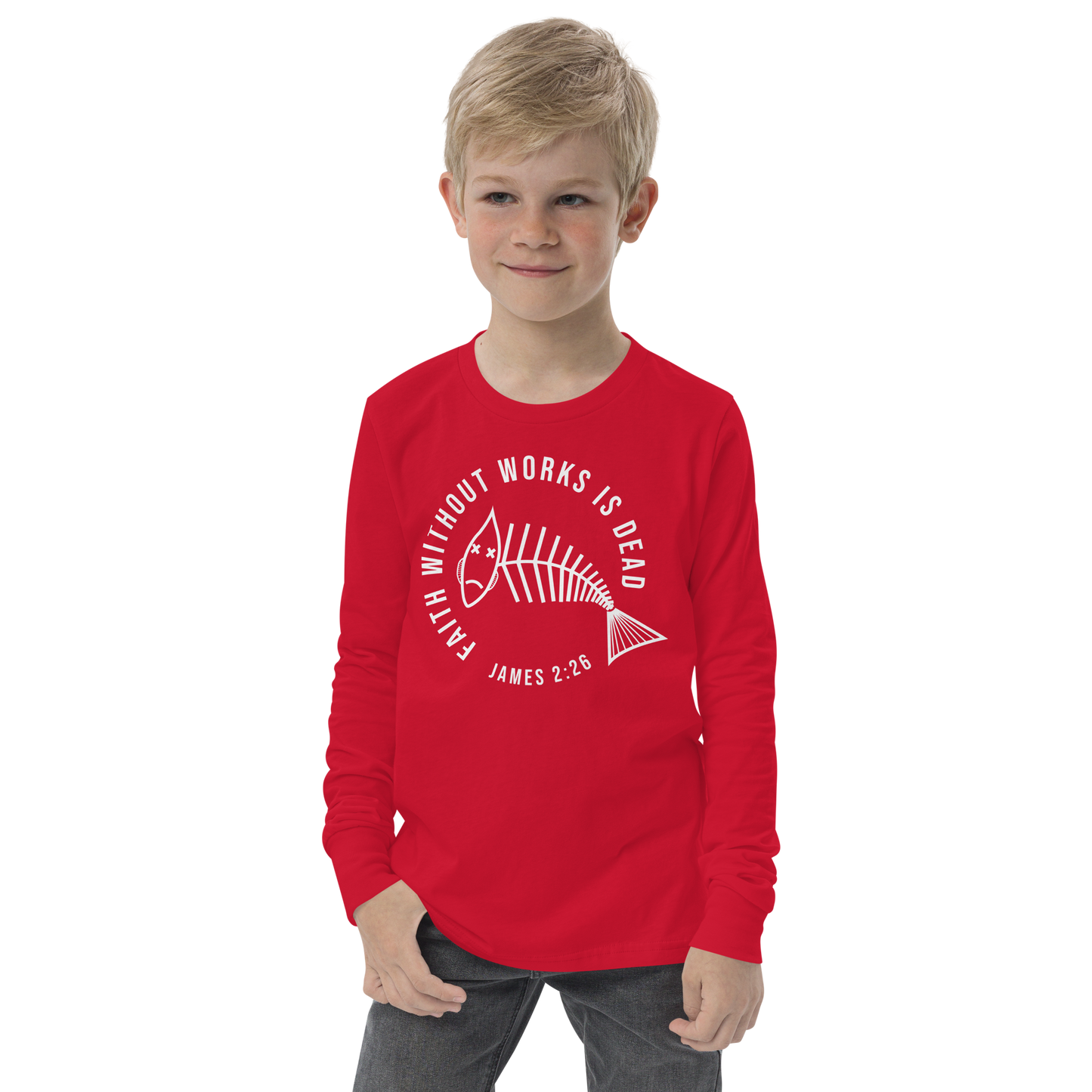 Faith Without Works Youth Long Sleeve Tee