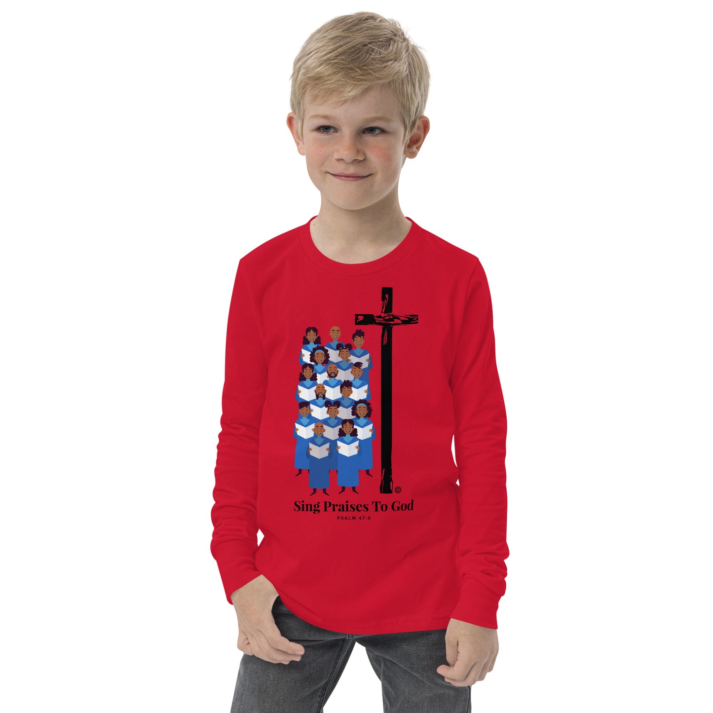 Sing Praises to God Youth Long Sleeve Tee