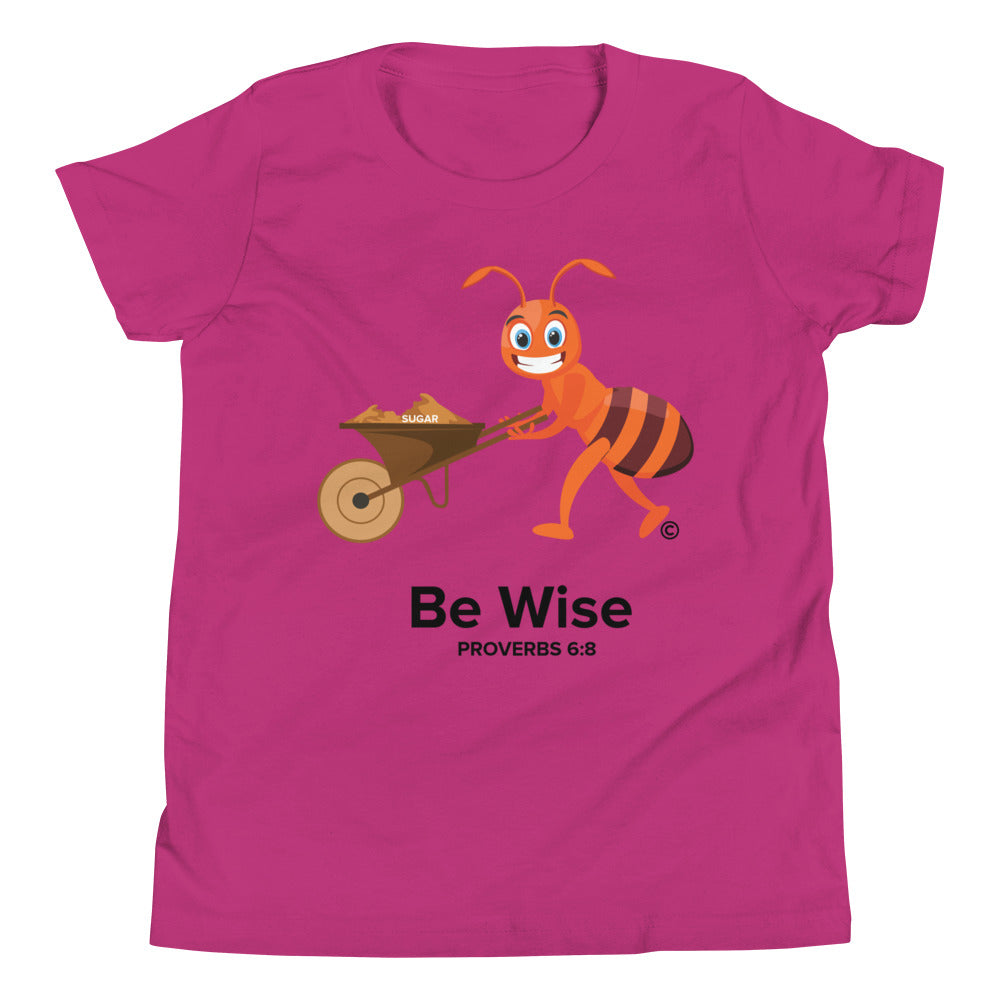 Be Wise Dark-Colored Youth Short Sleeve T-Shirt