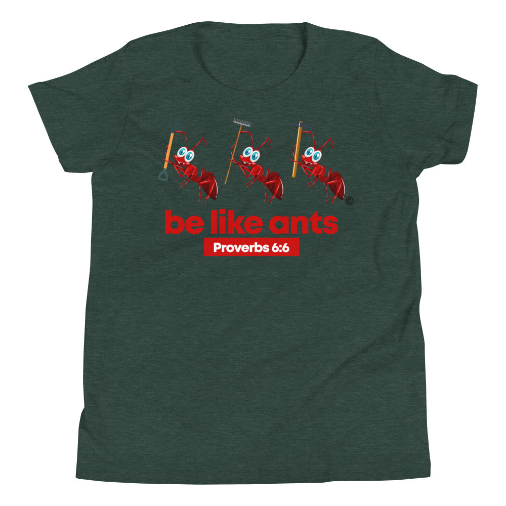 Be Like Ants Dark-Colored Youth Short Sleeve T-Shirt