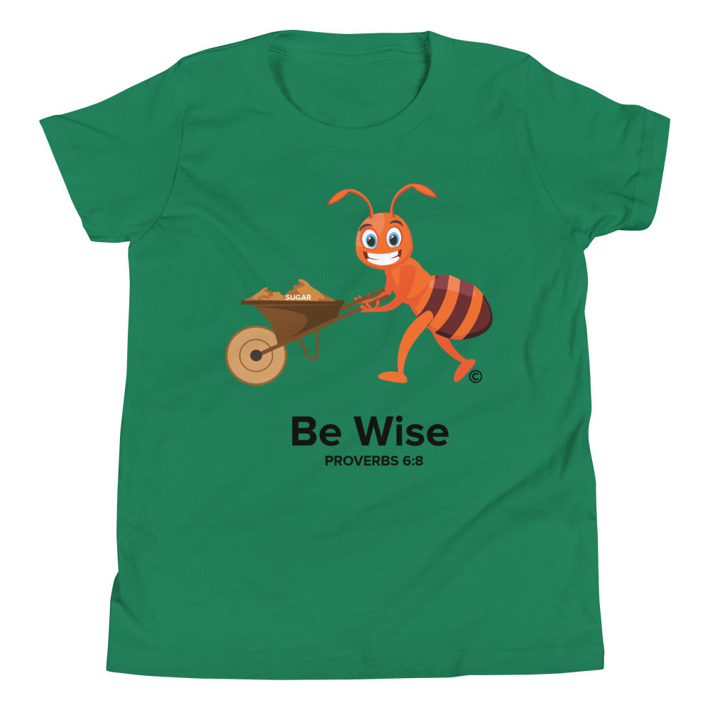 Be Wise Dark-Colored Youth Short Sleeve T-Shirt
