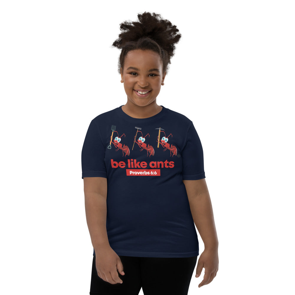 Be Like Ants Dark-Colored Youth Short Sleeve T-Shirt