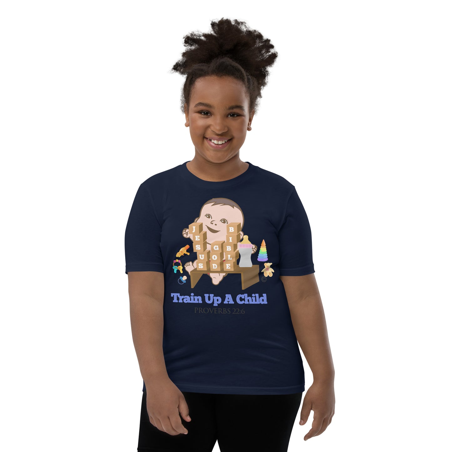 Train Up a Child Dark-Colored Youth Short Sleeve T-Shirt