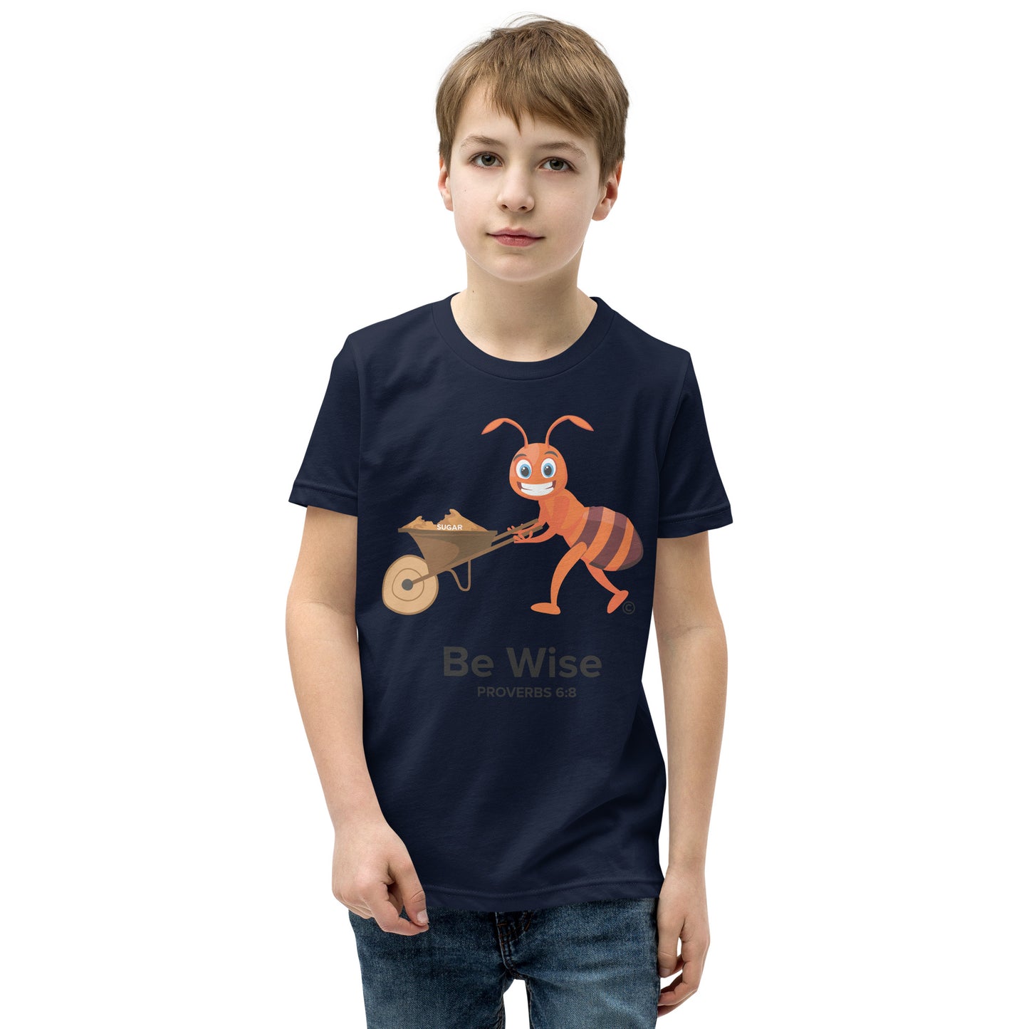 Be Wise Dark-Colored Youth Short Sleeve T-Shirt