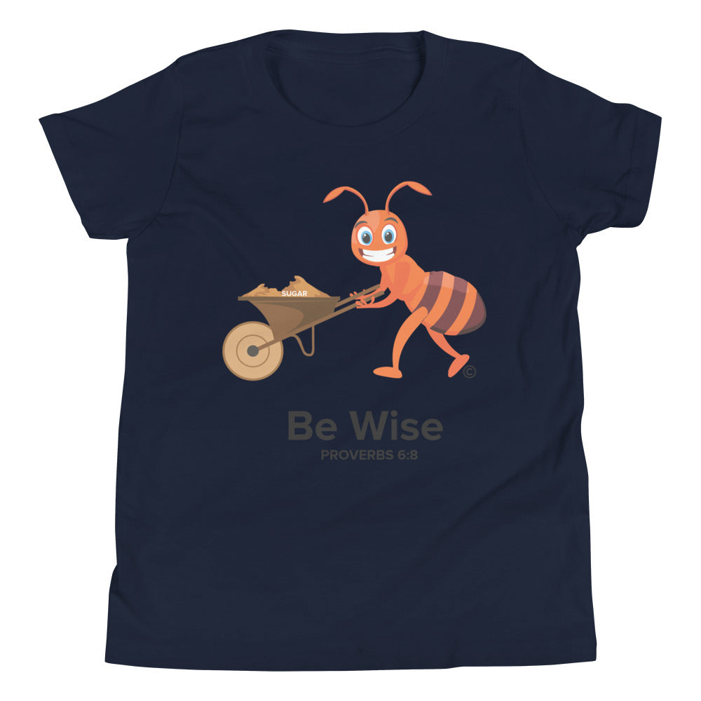 Be Wise Dark-Colored Youth Short Sleeve T-Shirt