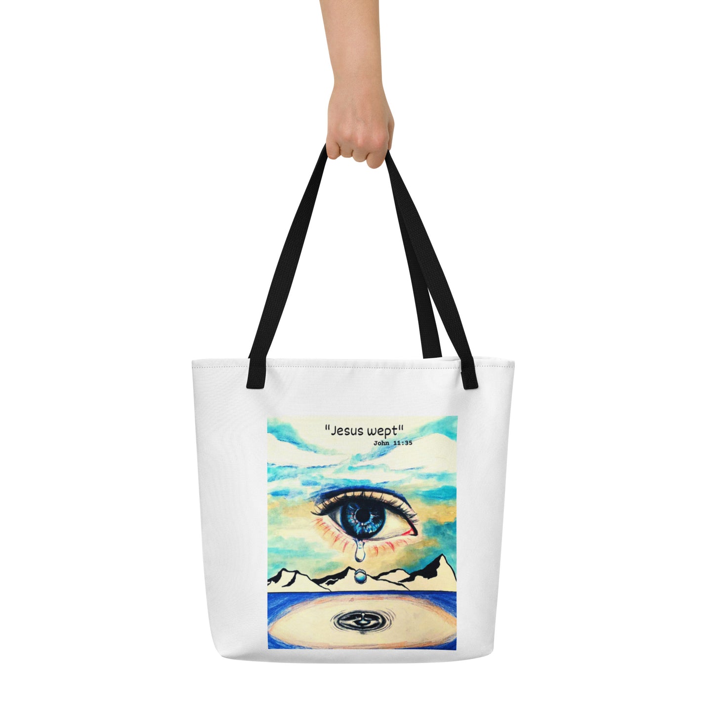 Jesus Wept Large Tote Bag