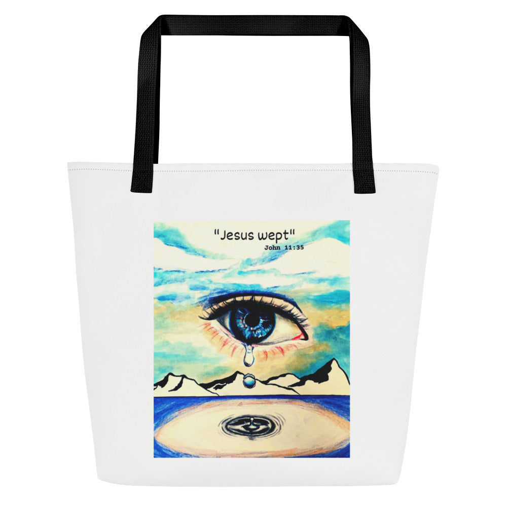 Jesus Wept Large Tote Bag