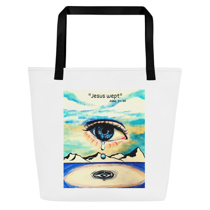 Jesus Wept Large Tote Bag