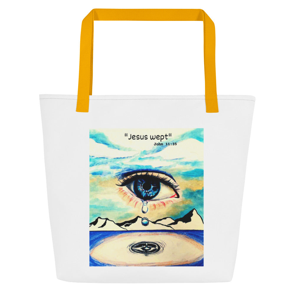 Jesus Wept Large Tote Bag