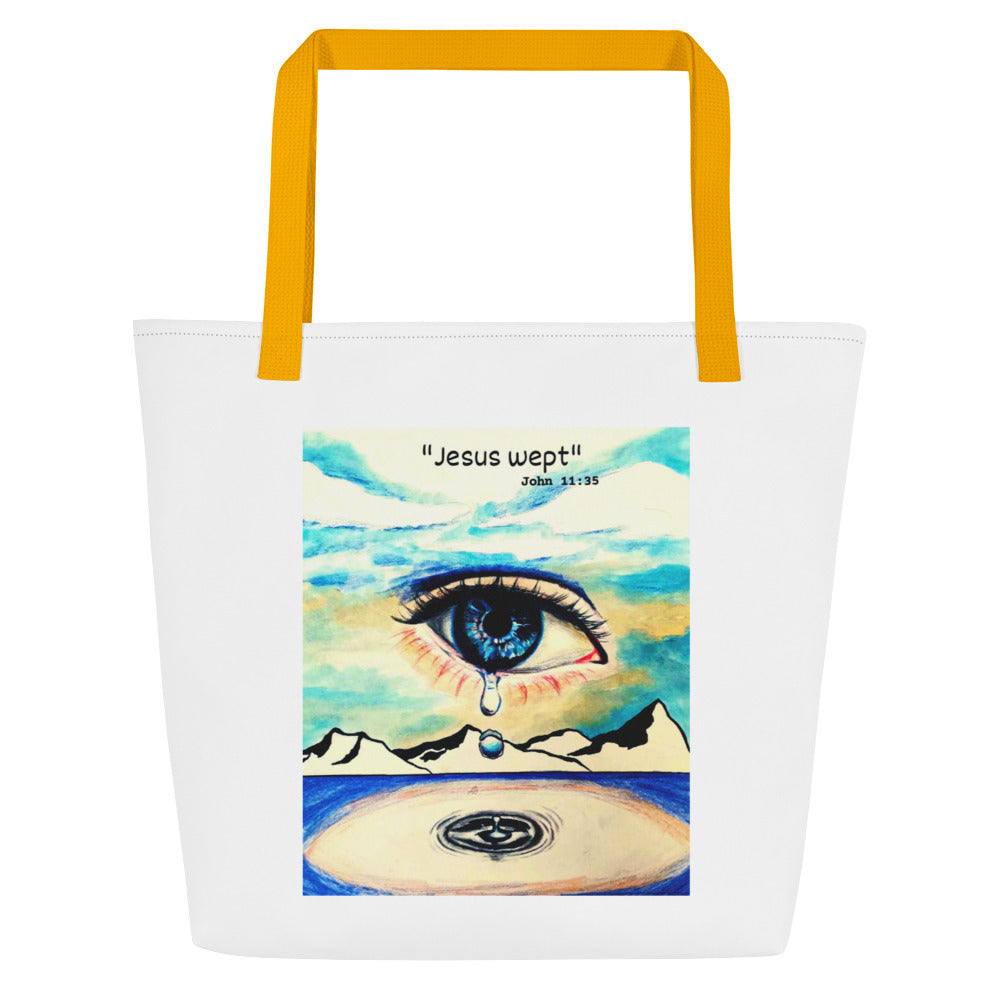 Jesus Wept Large Tote Bag