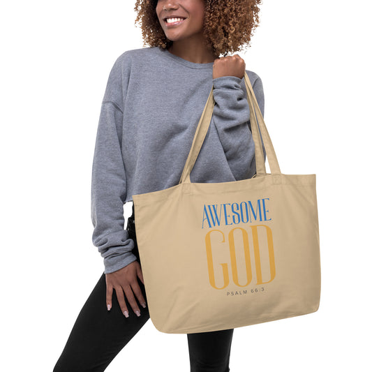 Awesome God Large Organic Tote Bag