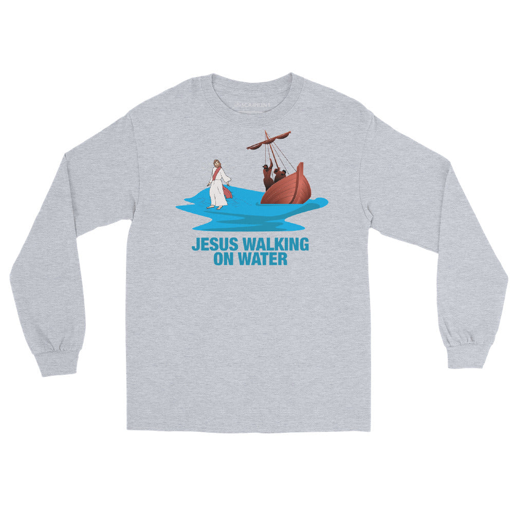 Jesus Walking on Water Men’s Long Sleeve Shirt