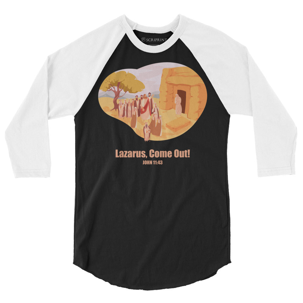 Lazarus, Come Out! Men's 3/4 Sleeve Raglan Shirt