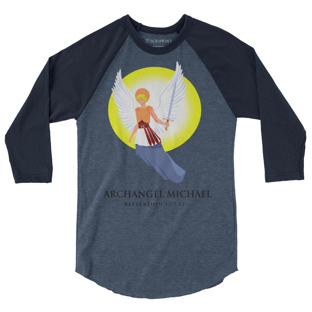 Archangel Michael Men's 3/4 Sleeve Raglan Shirt