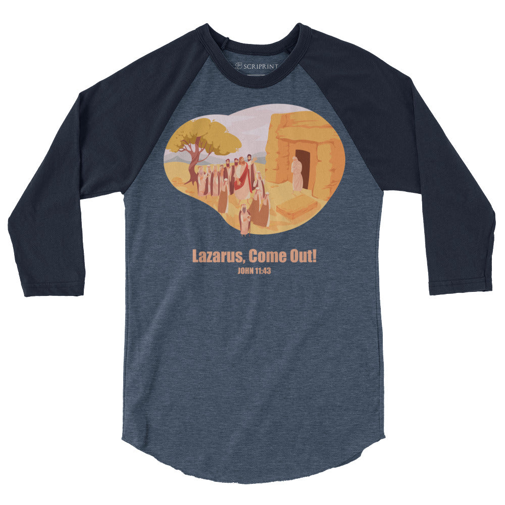 Lazarus, Come Out! Men's 3/4 Sleeve Raglan Shirt