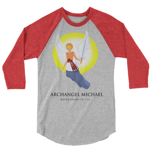 Archangel Michael Men's 3/4 Sleeve Raglan Shirt