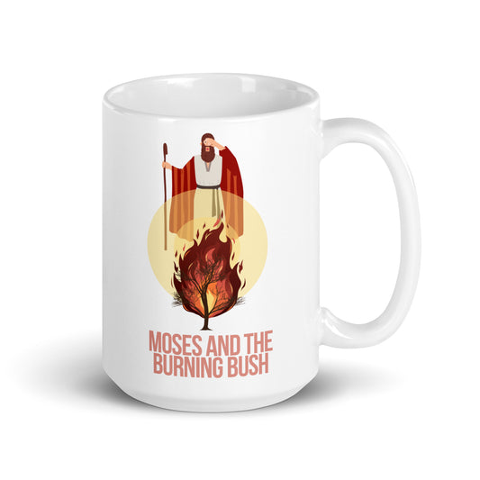 Moses and the Burning Bush White Glossy Mug