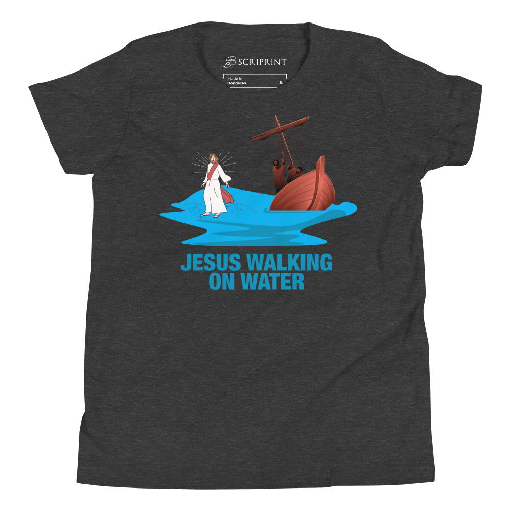 Jesus Walking on Water Youth Short Sleeve T-Shirt