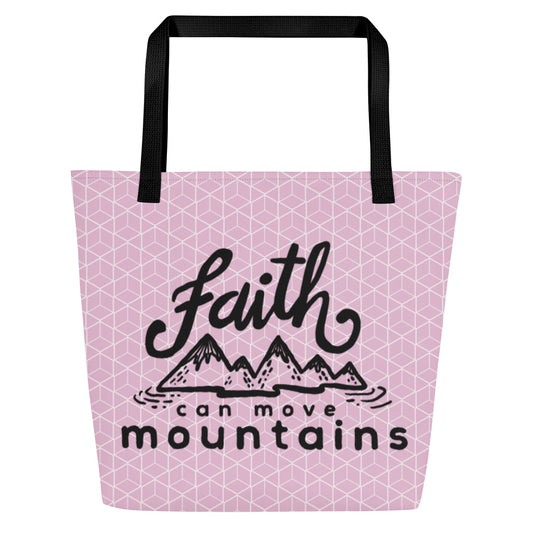 Faith Can Move Mountains Beach Bag 16"x20"