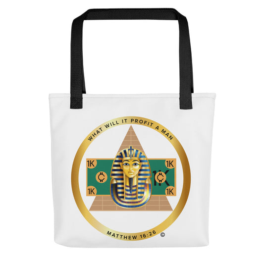 Matthew 16:26 Tote bag