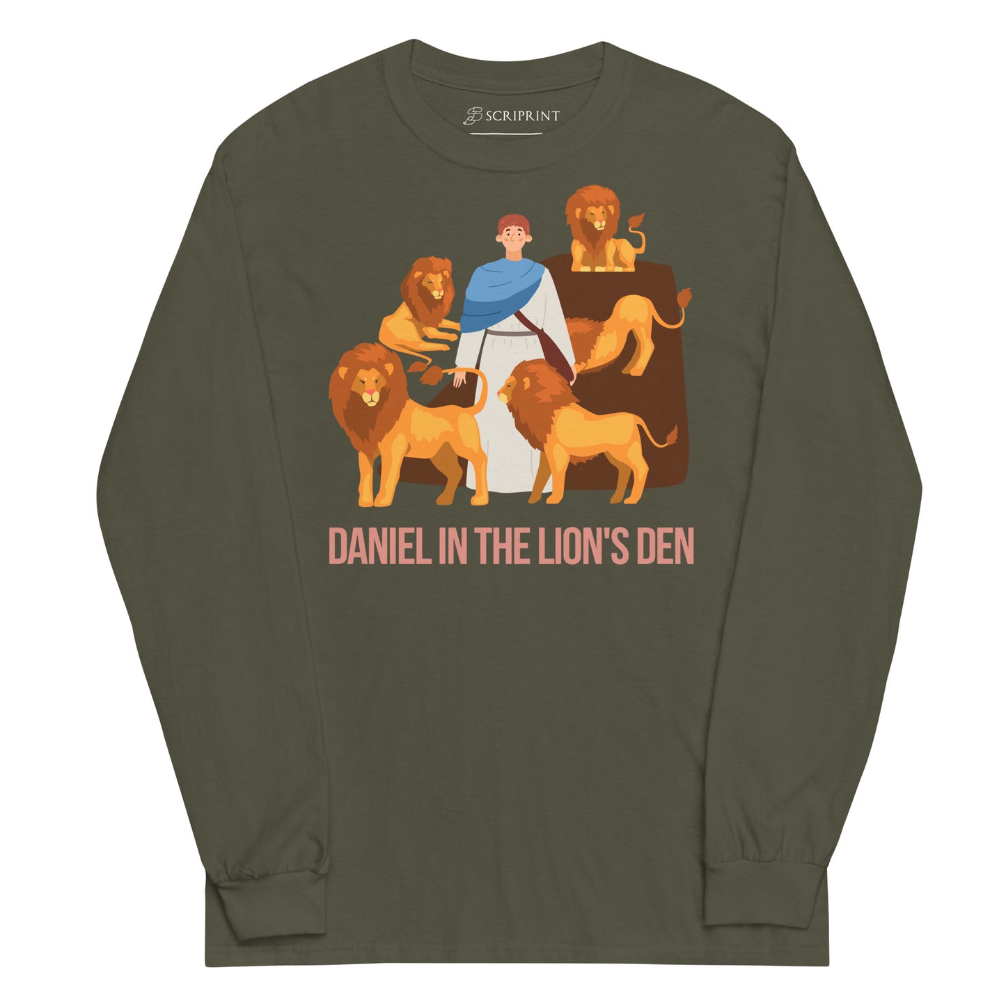 Daniel in the Lion's Den Men’s Long Sleeve Shirt