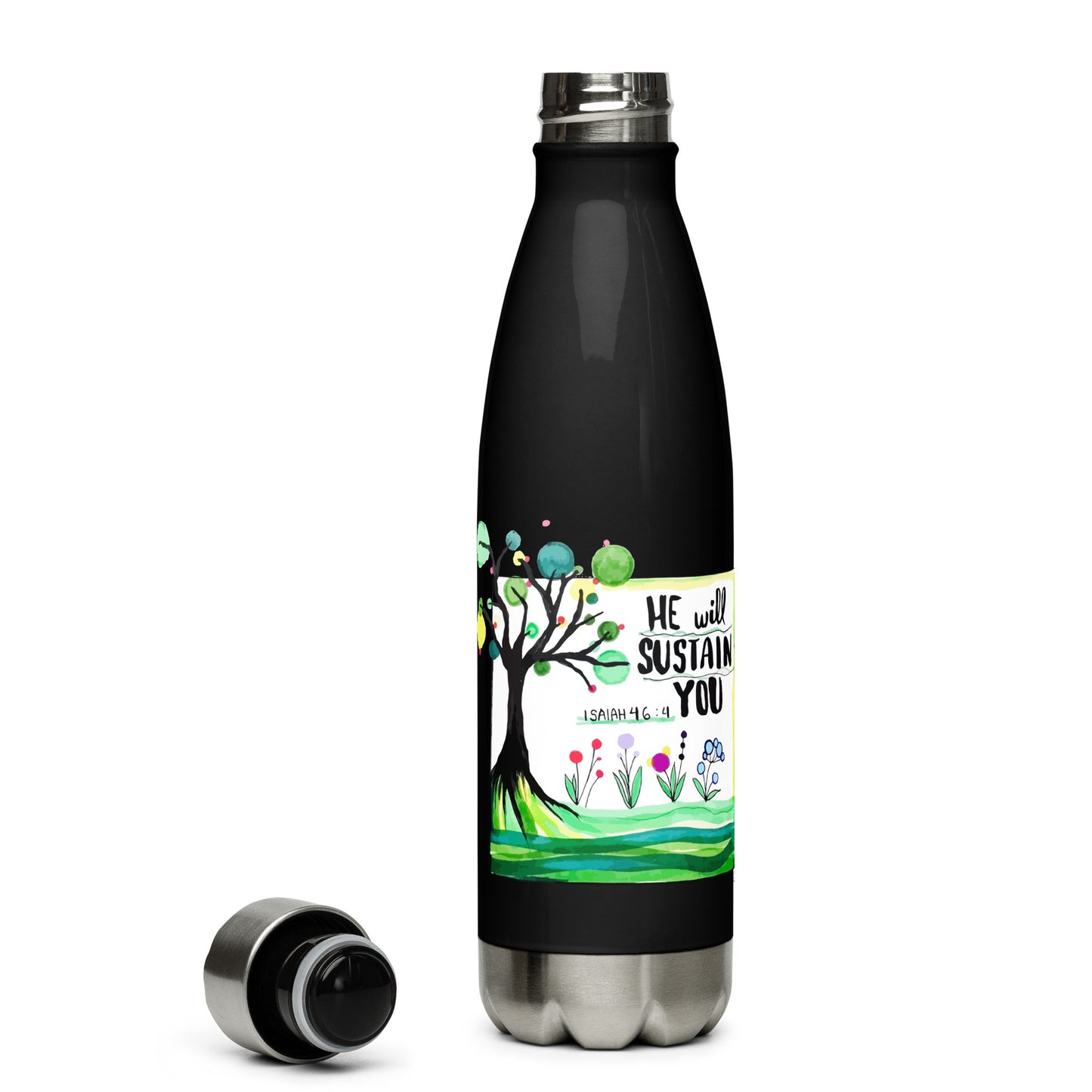 He Will Sustain You Stainless Steel Water Bottle