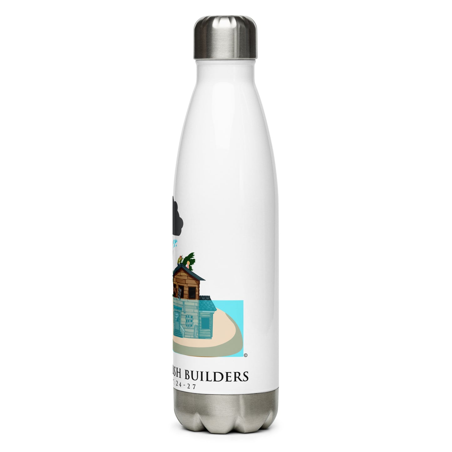 Wise and Foolish Builders Stainless Steel Water Bottle