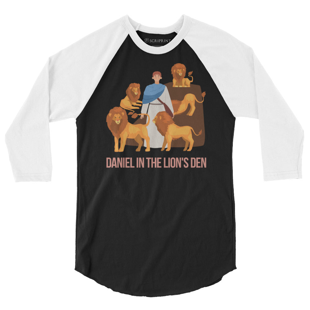 Daniel in the Lion's Den Men's 3/4 Sleeve Raglan Shirt