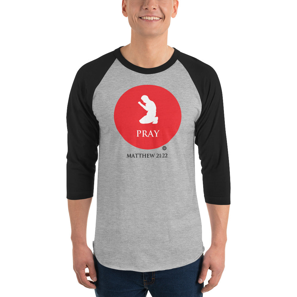 Pray Men's 3/4 Sleeve Raglan Shirt