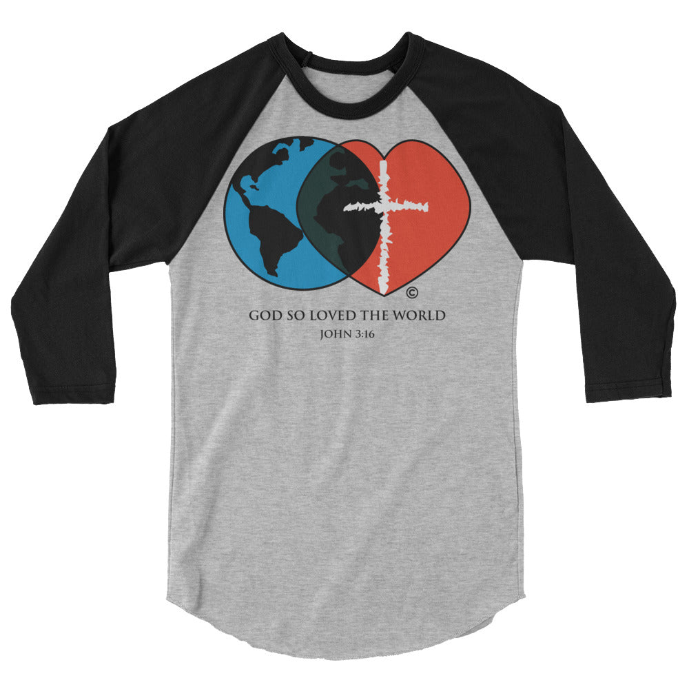 John 3:16 Men's 3/4 Sleeve Raglan Shirt