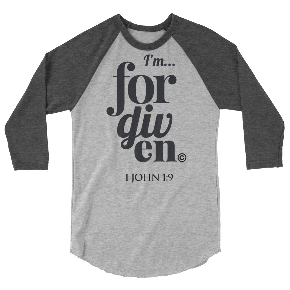 I'm Forgiven Men's 3/4 Sleeve Raglan Shirt