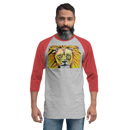 Bold as a Lion Men's 3/4 Sleeve Raglan Shirt