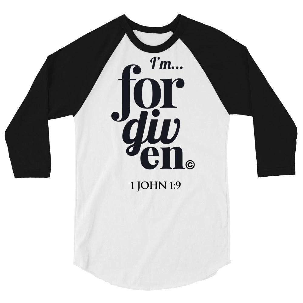 I'm Forgiven Men's 3/4 Sleeve Raglan Shirt