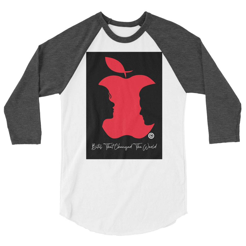 Bites That Changed the World 3/4 Sleeve Raglan Shirt