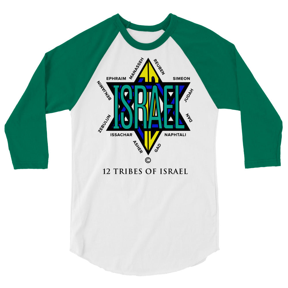 12 Tribes of Israel Men's 3/4 Sleeve Raglan Shirt