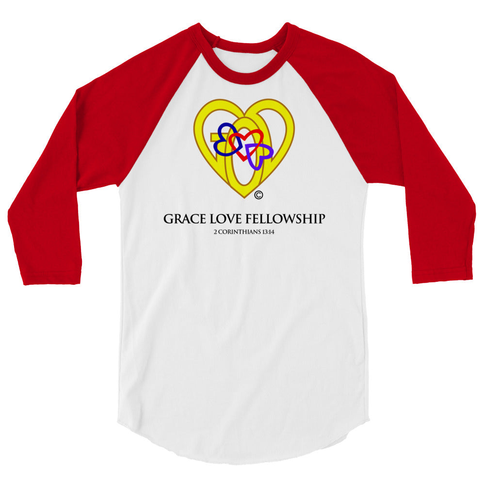 Grace Love Fellowship Men's 3/4 Sleeve Raglan Shirt
