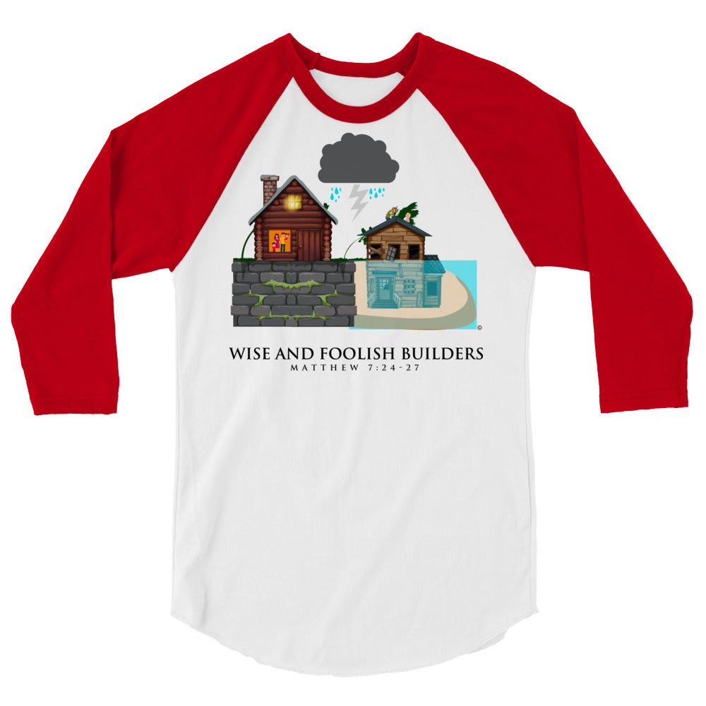 Wise and Foolish Builders Men's 3/4 Sleeve Raglan Shirt