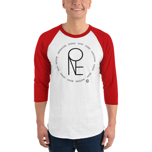 One God Men's 3/4 Sleeve Raglan Shirt