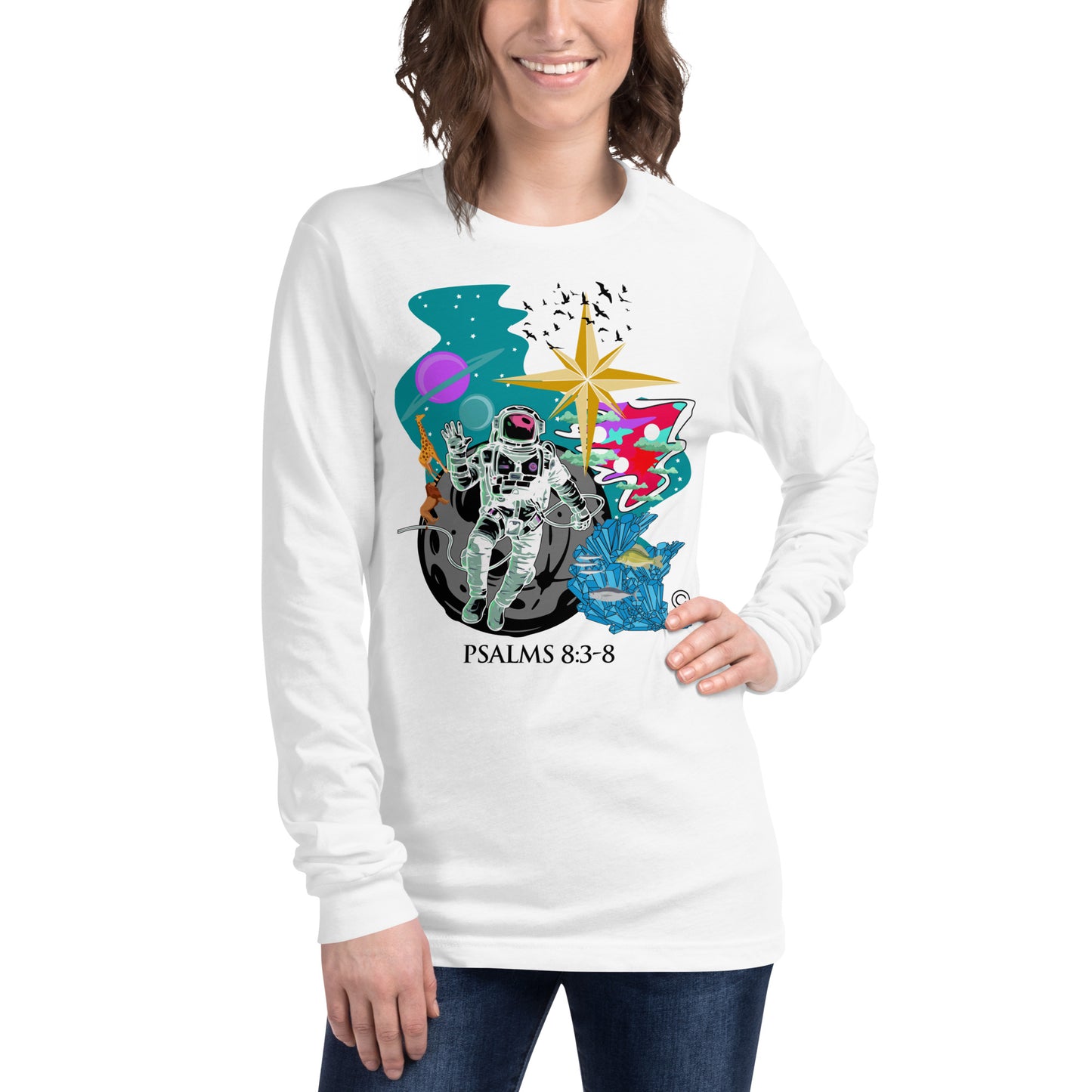 Psalm 8:3-8 Women's Long Sleeve Tee