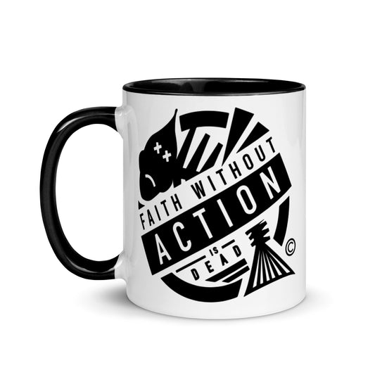 Faith Without Action Mug with Color Inside