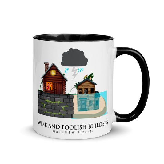 Wise and Foolish Builders Mug with Color Inside